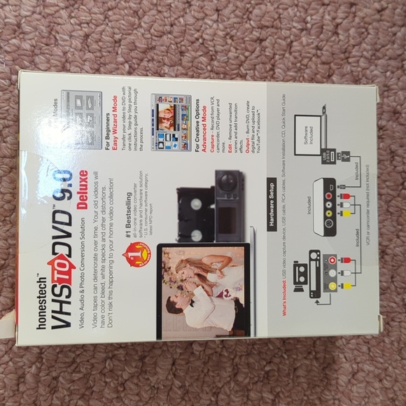NWOT Honestech VHS TO DVD 9.0 Deluxe - Picture 2 of 5